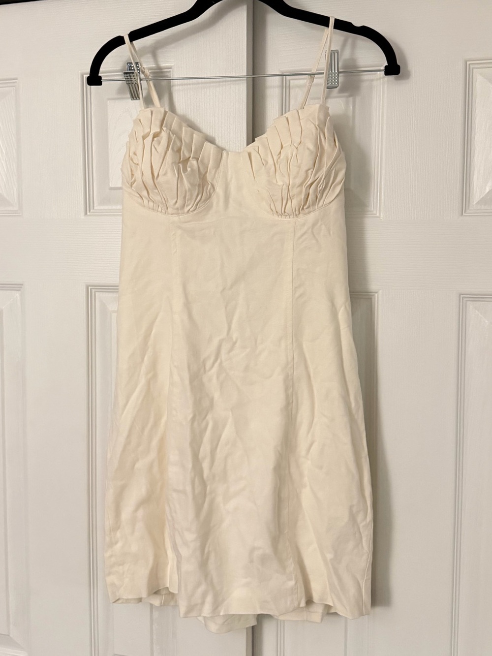 Bar III Ivory Pleated-Cup Mini Dress